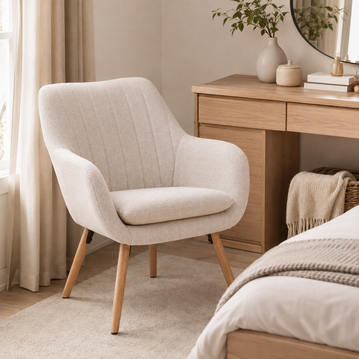 Modern Accent Armchair – Luxury Upholstered Chair for Living Room & Bedroom