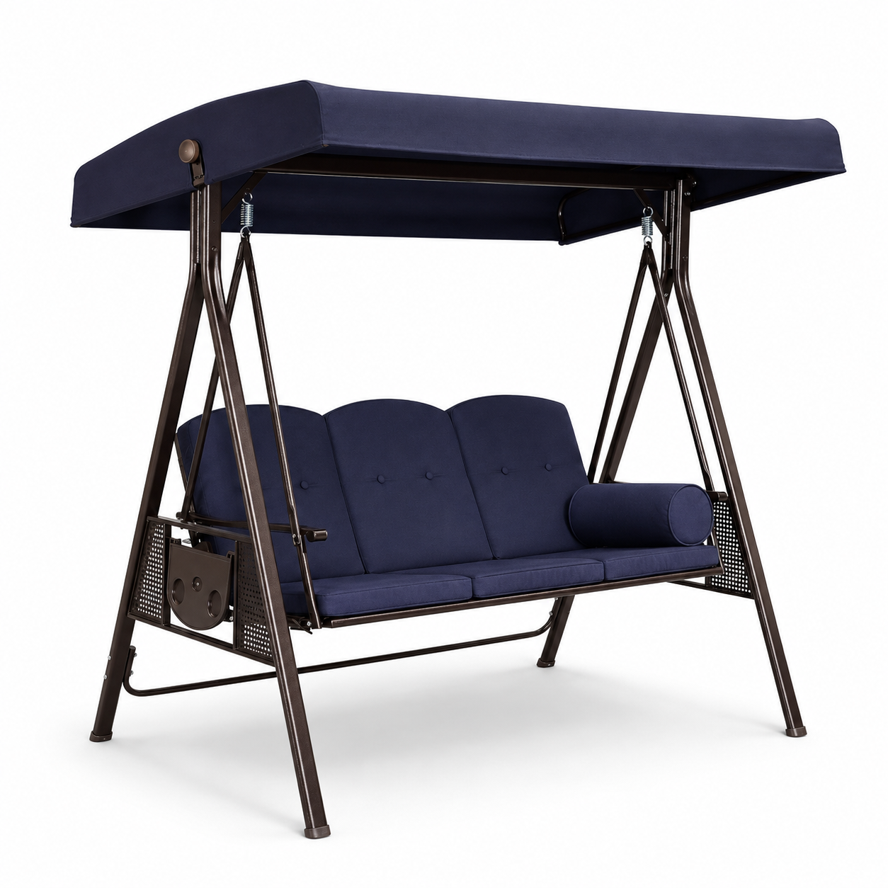 3-Seater Deluxe Outdoor Patio Swing with Adjustable Canopy & Cushioned Seat